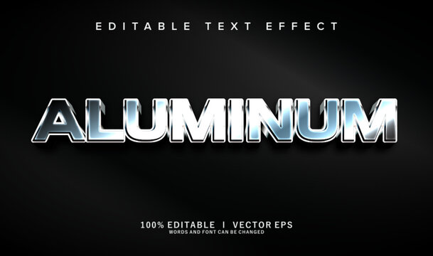 aluminum vector text effect with modern style design