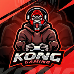Kong gaming esport mascot logo design