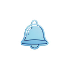 Fototapeta premium 3d icon of a charming 3drendered light blue bell icon, designed as a simple and elegant notification symbol isolated on transparent background