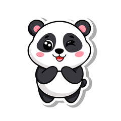 Fototapeta premium Panda bear cartoon character sticker 