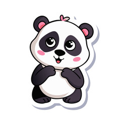 Obraz premium Panda bear cartoon character sticker 