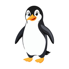 Obraz premium Cute funny emperor penguin presenting isolate 