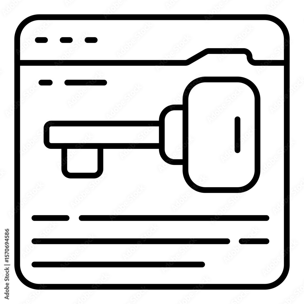 Wall mural modern design icon of key website