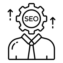 A beautiful design icon of seo manager