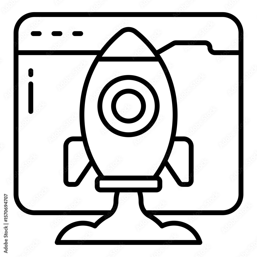 Wall mural conceptual design icon of web launch