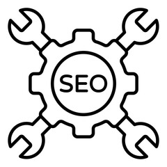 Conceptuallinedesign icon of Seo setting