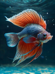 siamese fighting fish in aquarium