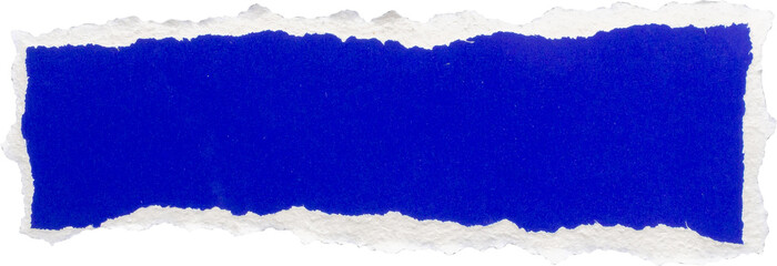 piece of blue cardboard paper tear isolated on black background