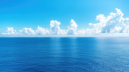 Obraz premium Endless blue horizon serene ocean landscape photography from an aerial perspective