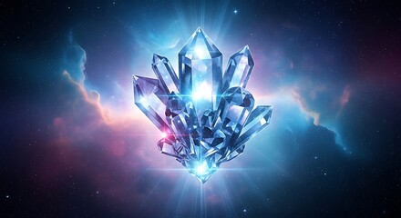 Fototapeta premium Celestial crystal cluster amidst cosmic nebula