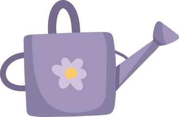 Cute Purple Watering Can with Flower
