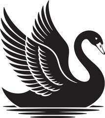 Obraz premium Graceful Black Swan Silhouette Art