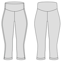Capri pants. Leggings Women Pants illustration