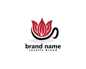 creative rosella logo rosella flower in a cup abstract logo design template