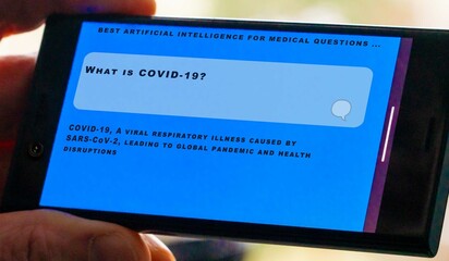 COVID-19 question for ai on smartphone screen