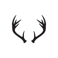 Deer antler silhouette vector flat illustration design.