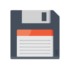 Floppy Disk Save Icon Vector Illustration - Flat Design Data Storage Symbol