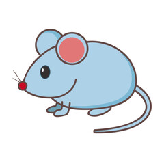 Cute Cartoon Mouse Vector Illustration: Smiling Rodent Mascot for Kids and Animals