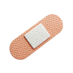 3d icon of a closeup shot of a 3d rendered adhesive bandage, ideal for medical or healthcare related projects isolated on transparent background