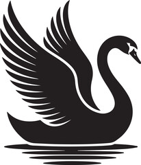 Obraz premium Graceful Black Swan Silhouette Art