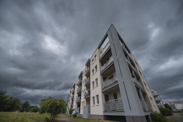 RAINY WEATHER - Dramatic rain clouds over the city
