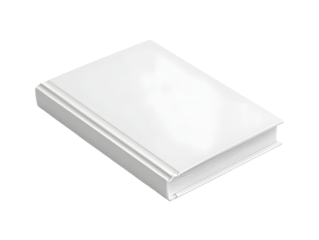 Blank book cover mockup on a white background, ideal for presenting book designs or eBook covers