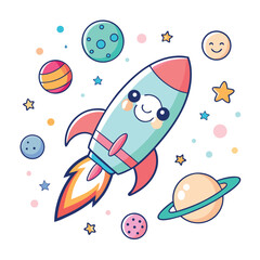 space rocket vector illustration