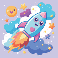 cartoon cat on the moon