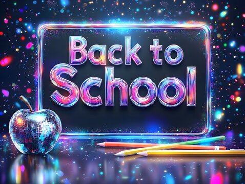 Neon Back to School, Disco Apple & Pencils