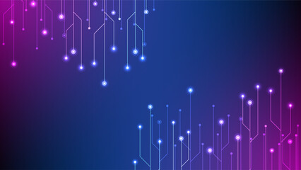 Fototapeta premium Digital technology circuit background. Futuristic network data concept. Design for virtual abstract connections artificial intelligence circuit board.