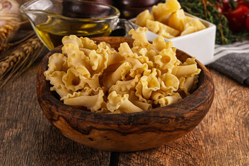 Raw dry Italian pasta - campanelle