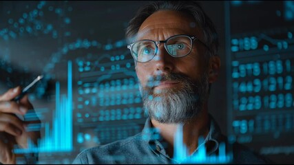 Business Mentor Analyzing Investment Trends with Digital Tools - Powered by Adobe