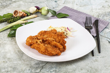 Tonkatsu fried cutlet with cabbage