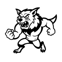 Fototapeta premium Angry werewolf cartoon mascot character 