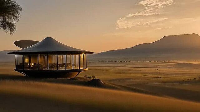 Stunning Sunset Views on a Modern Safari Lodge in Africa