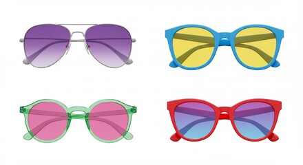 Colorful sunglasses display