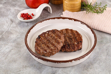 Grilled beef burger cutlet minced meat