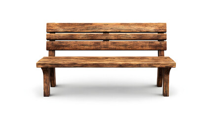 wooden park bench isolated on a transparent background