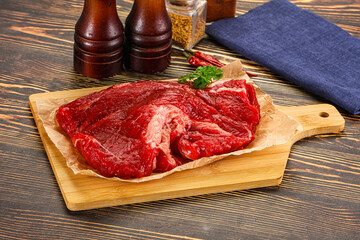 Raw beef meat piece for cooking
