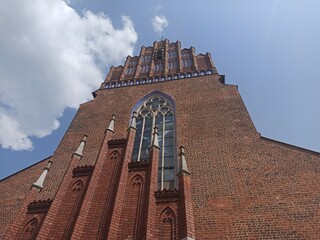 Gothic, polish, medieval church detail. Old architecture. Central Europe.