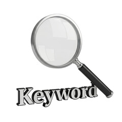 Keyword Search: Magnifying Glass Analyzing Keywords