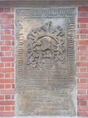 Gothic, polish, medieval church detail. Old architecture. Central Europe.