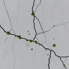 Realistic concrete texture with fractured lines and moss traces
