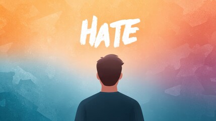 Bullying and hate speech with social pressure, evoking emotions of isolation, sadness, and mental stress.