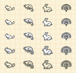 Flat Design Animal Icons amp Silhouettes Zoo Domestic Farm and Hunting Vector Packs