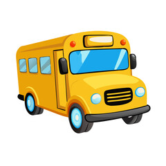 Cartoon yellow school bus 