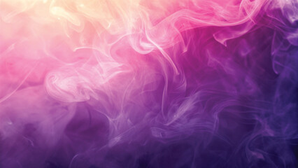 Pink and purple smoke billows in a smooth, flowing wave, creating a dark, colorful, and artful design against a black background