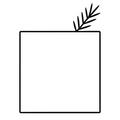 Fototapeta premium Blank Card Mockup With Pine Sprig On White Background