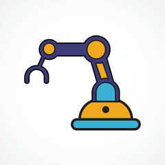 Robotic Arm Icon – AI Automation and Industrial Robot icon, Abstract vector