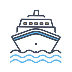 Cruise ship sailing on blue waves ocean liner boat